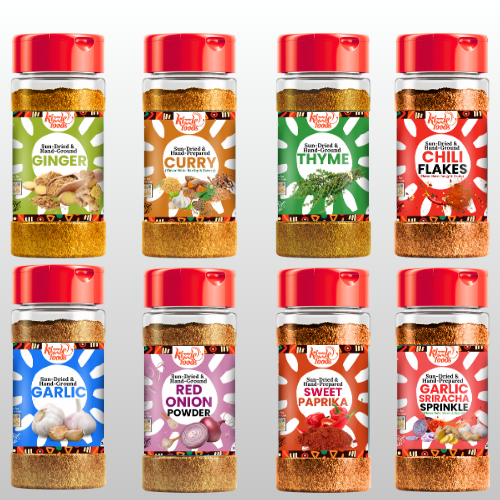 Eky's Favorites: Garlic Sriracha Sprinkle, Garlic, Red Onion Powder, Ginger, Curry, Thyme, Sweet Paprika, Chili Flakes