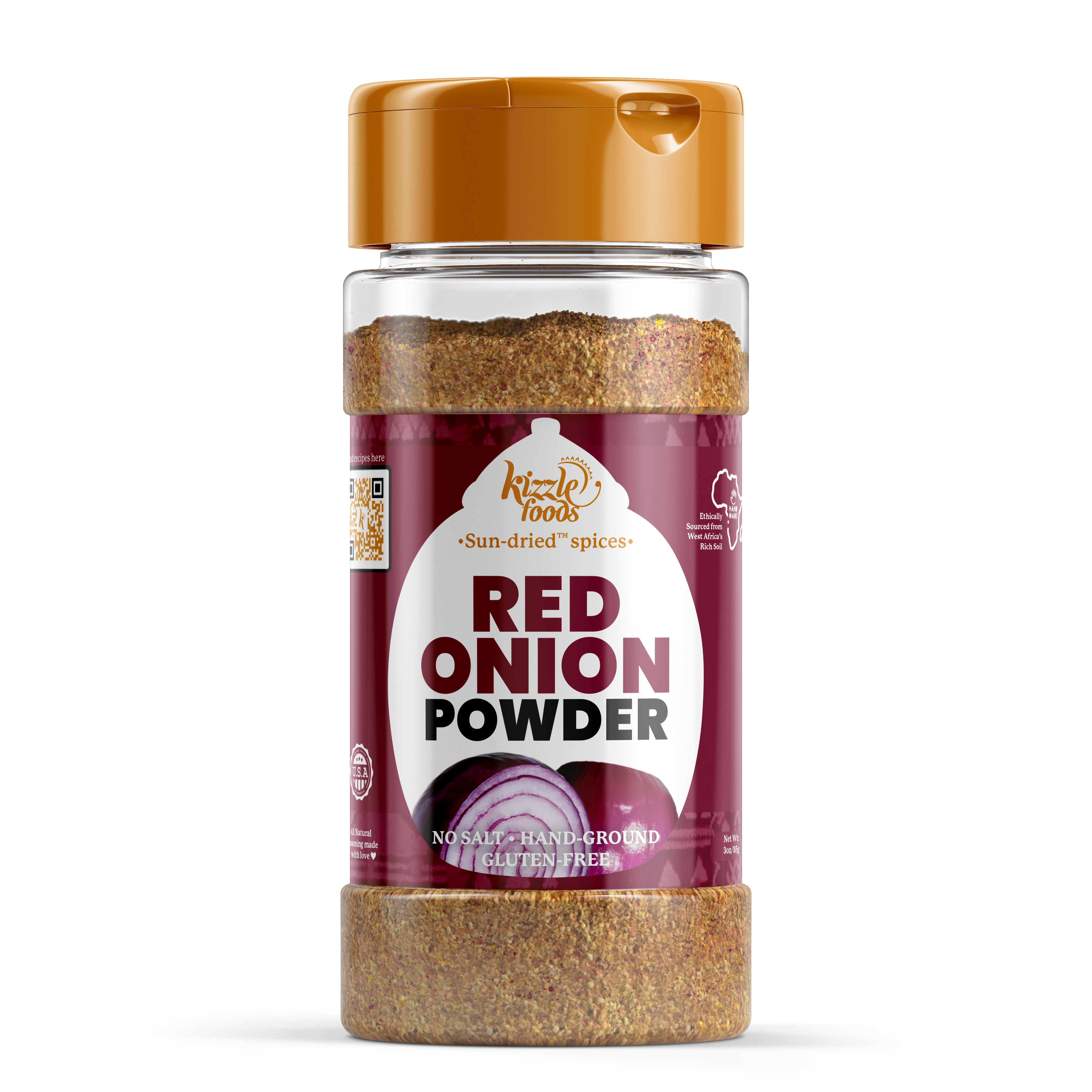 KizzleFoods Red Onion Powder, 3 oz