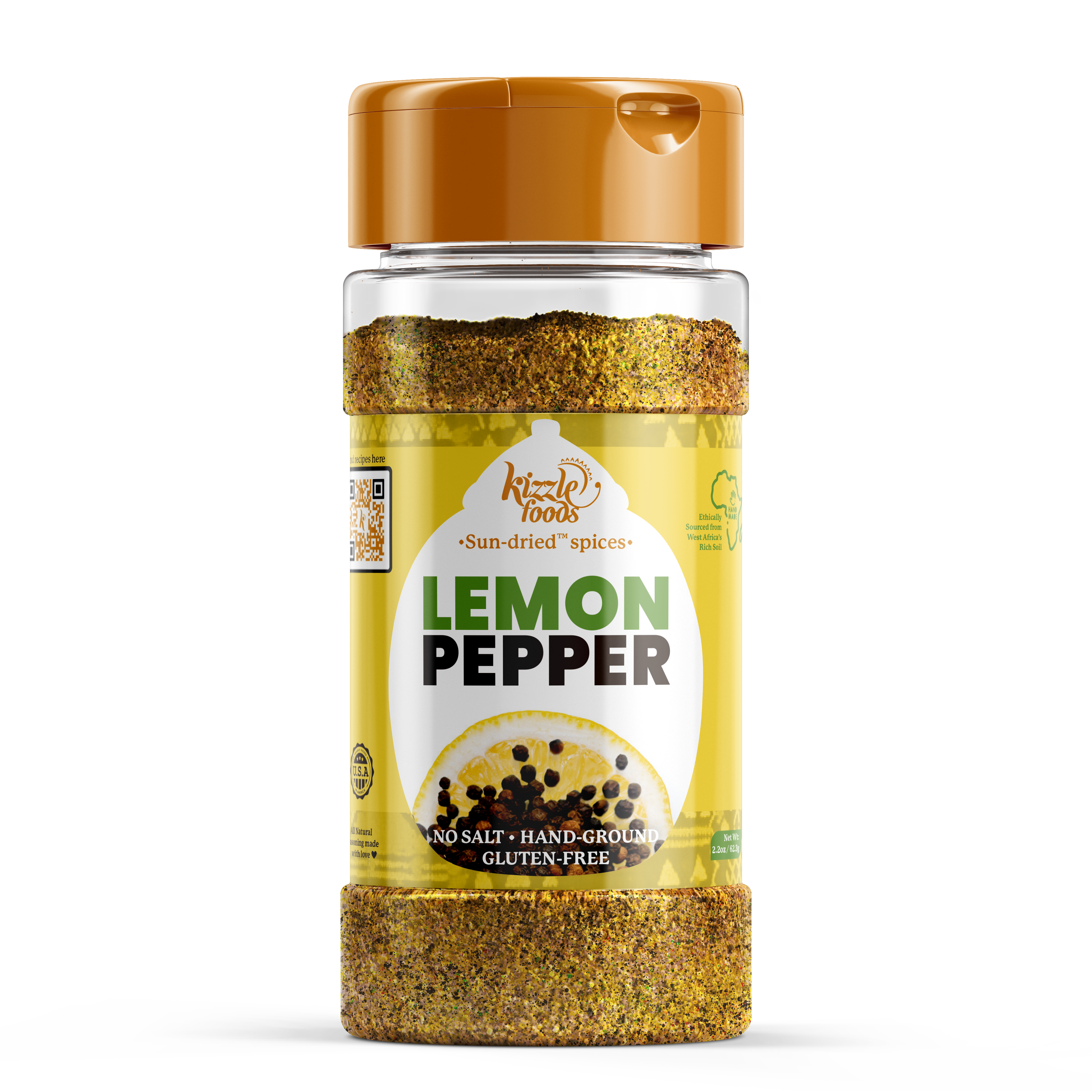 KizzleFoods Lemon Pepper, 2.2 oz