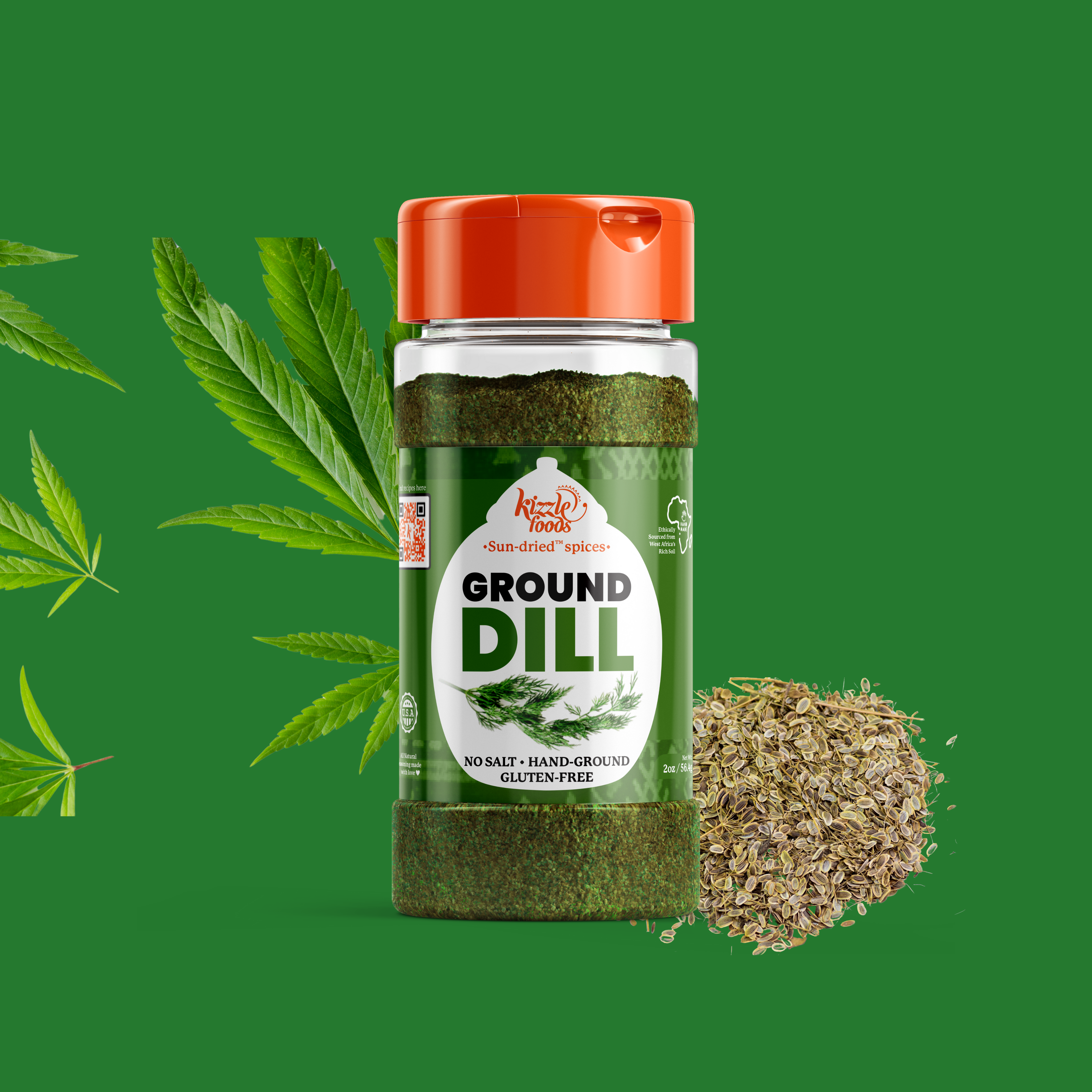 KizzleFoods Ground Dill, 1.8oz