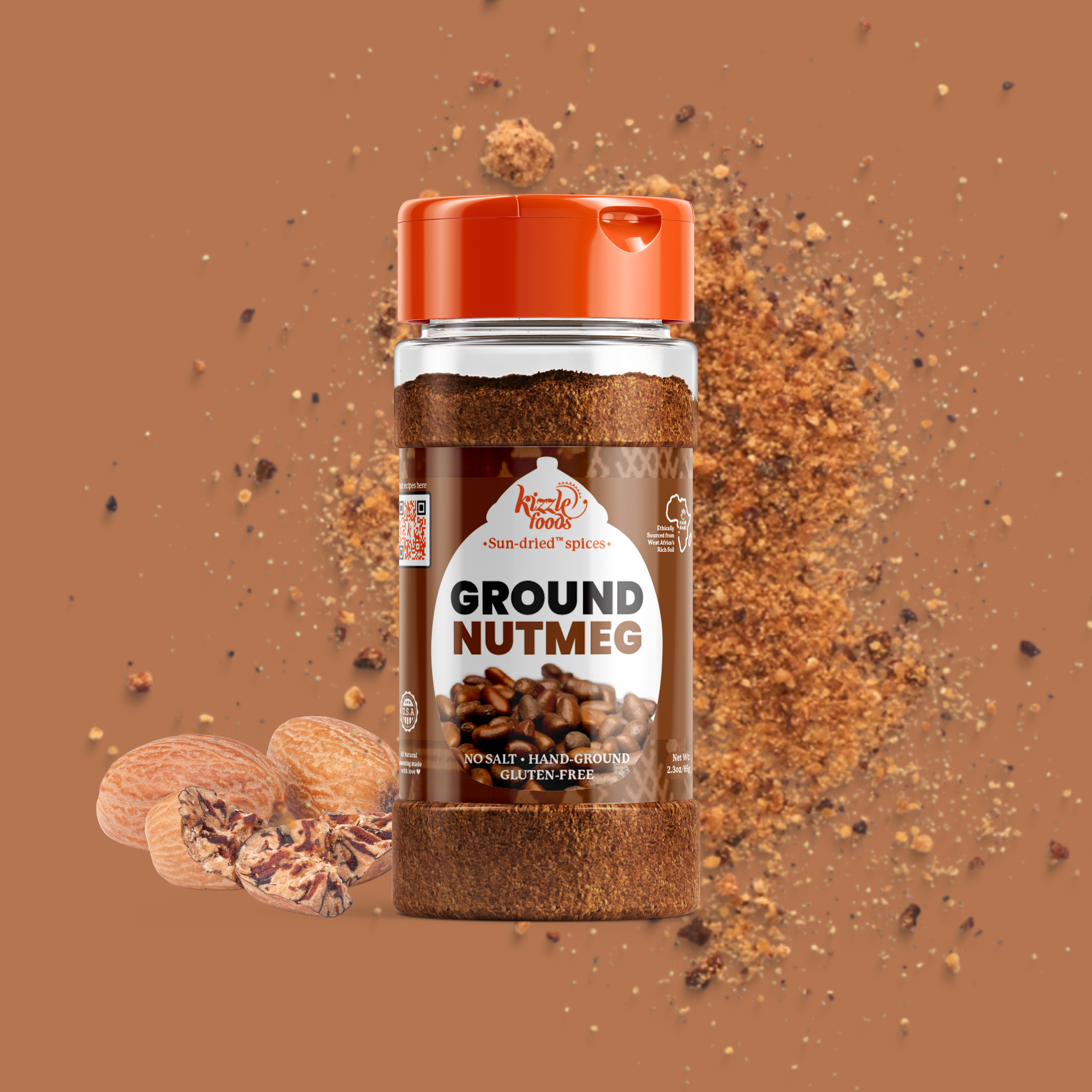 KizzleFoods Ground Nutmeg, 2.3oz