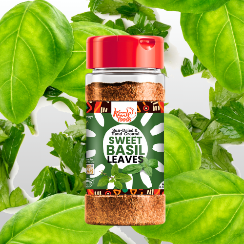 KizzleFoods Sweet Basil Leaves (Cut, Sorted, & Ground), 1.2 oz