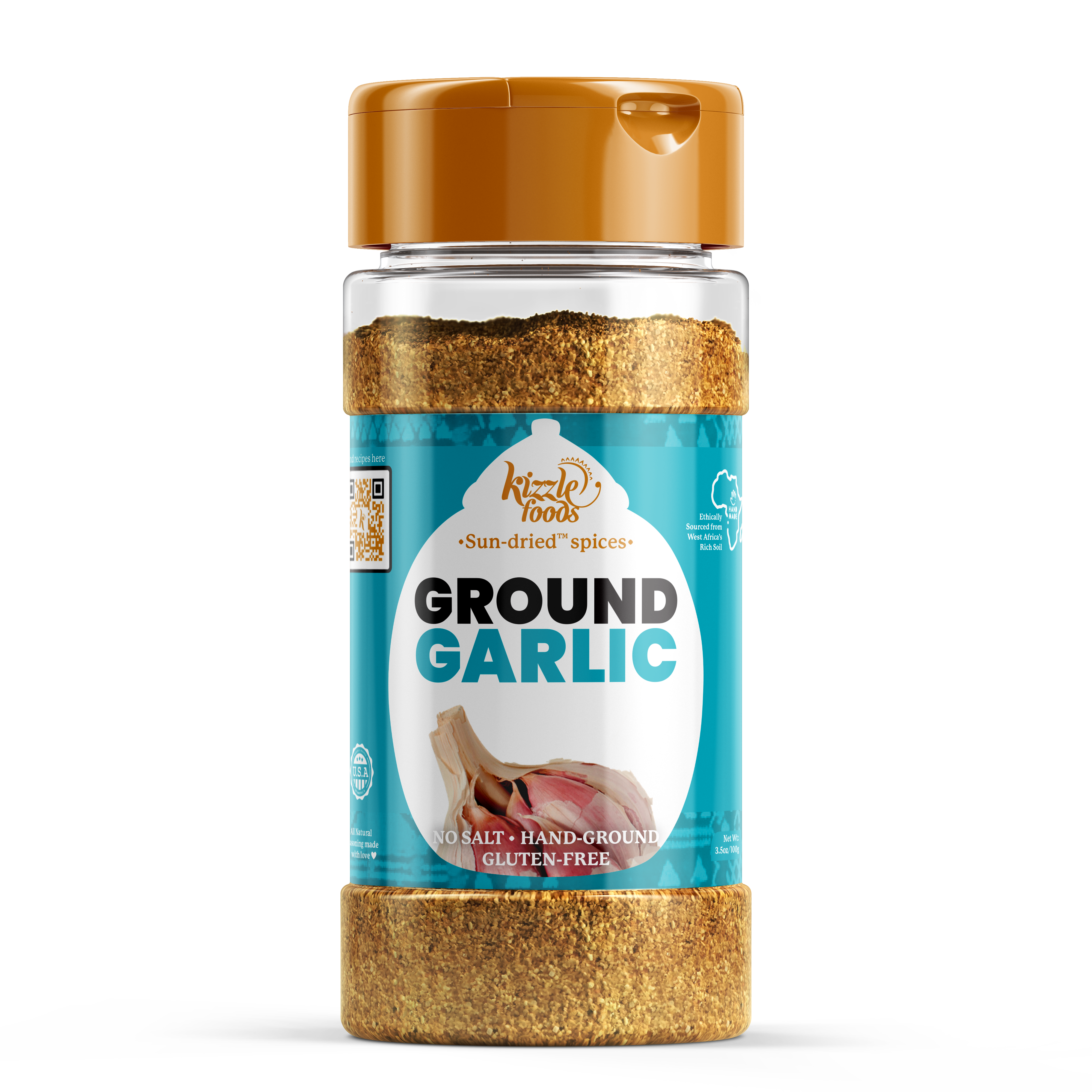 KizzleFoods Ground Garlic, 3.5 oz