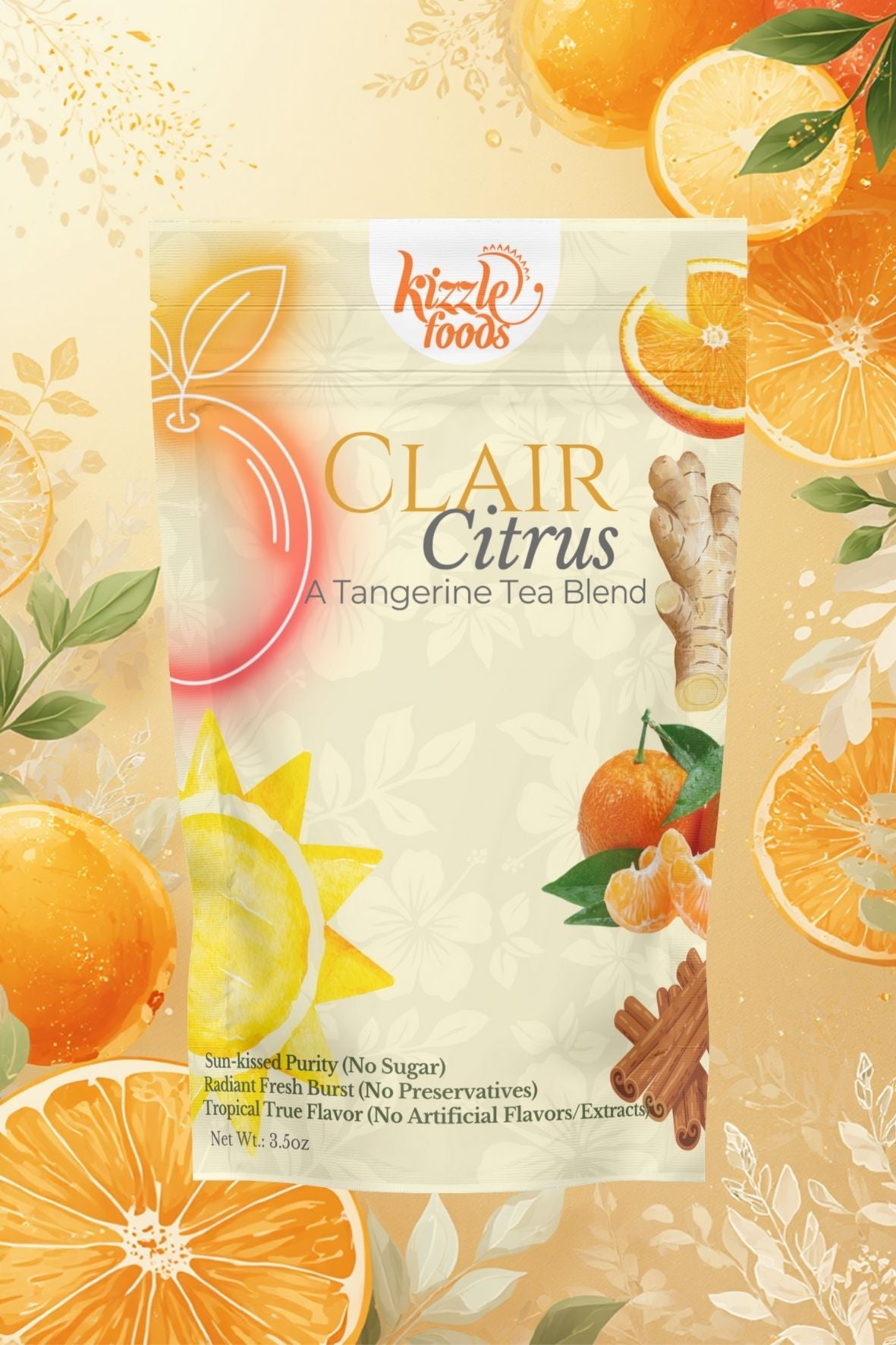 KizzleFoods Clair Citrus (A Tangerine Tea Blend), 4.5oz